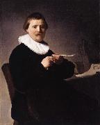 REMBRANDT Harmenszoon van Rijn Portrait of a man trimming his quill (mk33) Spain oil painting artist